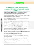 Low Pressure Boilers Questions and  Answers &lpar;100&percnt; Correct Answers&rpar; Already  Graded A&plus;