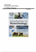 Introduction to Biotechnology – 4th Edition by William J. Thieman & Michael A. Palladino | Complete Test Bank (Chapters 1–13)