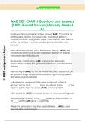 MAE 1351 EXAM 3 Questions and Answers  &lpar;100&percnt; Correct Answers&rpar; Already Graded  A&plus;