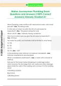 Maine Journeyman Plumbing Exam  Questions and Answers &lpar;100&percnt; Correct  Answers&rpar; Already Graded A&plus;