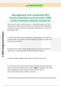 Management and Leadership HESI  Practice Questions and Answers &lpar;100&percnt;  Correct Answers&rpar; Already Graded A&plus;