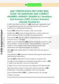 MAP CERTIFICATION TEST LATEST REAL  EXAM 150 QUESTIONS AND CORRECT  ANSWERS&vert;ALREADY GRADED A&plus; Questions  and Answers &lpar;100&percnt; Correct Answers&rpar;  Already Graded A&plus;