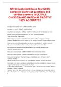 NFHS Basketball Rules Test 2025 complete exam test questions and verified answers &lpar;MULTIPLE CHOICES&rpar; AND RATIONALES GET IT 100- ACCURATE&excl;&excl;&period;