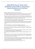 2025 NFHS Soccer Rules Test 2025-2026 Latest Edition Real Exam-Based Questions and Verified Answers