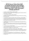 NFHS Soccer Rules Quiz 2025 Complete Questions And Verified Answers Complete Solutions With Rationales Get It 100&percnt;- Accurate&excl;&excl; Already graded A&plus;&period;