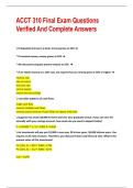 ACCT 310 FINAL EXAM VERIFIED QUESTIONS AND ANSWERS &vert;&vert; ACTUAL EXAM &vert;&vert;100&percnt; PASS