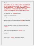 TEXAS FAL EXAM &ndash; TEXAS FIRE ALARM TEST  UPDATED QUESTIONS AND 100&percnt; CORRECT  ANSWERS WITH A GUARANTEED A&plus;&vert;&vert; 2025-2026  LATEST AND COMPLETE UPDATE WITH  VERIFIED SOLUTIONS&vert;&vert; GUARANTEED PASS&excl;&excl; 