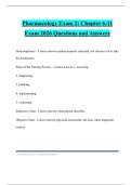 Pharmacology Exam 2&colon; Chapter 6-11 Exam 2026 Questions and Answers