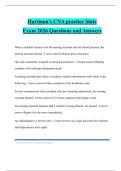 Hartman's CNA practice State Exam 2026 Questions and Answers