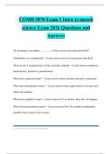 COMD 5070 Exam 1 Intro to speech science Exam 2026 Questions and Answers