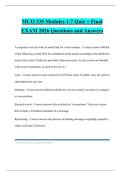 MCO 335 Modules 1-7 Quiz &plus; Final EXAM 2026 Questions and Answers