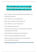 PSYCH 1000 &lpar;University of Guelph&rpar; EXAM 2026 Questions and Answers