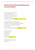 ACCT 310 FINAL EXAMS PACKAGE