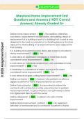 Maryland Home Improvement Test  Questions and Answers &lpar;100&percnt; Correct  Answers&rpar; Already Graded A&plus;