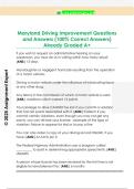 Maryland Driving Improvement Questions  and Answers &lpar;100&percnt; Correct Answers&rpar;  Already Graded A&plus;