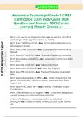 Mechanical Technologist Grade 1 CWEA  Certification Exam Study Guide 2024  Questions and Answers &lpar;100&percnt; Correct  Answers&rpar; Already Graded A&plus;