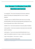 Case Manager Certification Exam 2026 Questions and Answers