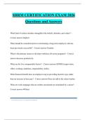 SHRM CERTIFICATION EXAM 2026 Questions and Answers