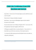 Child Life Certification Exam 2026 Questions and Answers
