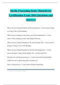 Sterile Processing Study Material for Certification Exam 2026 Questions and Answers