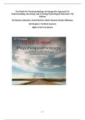 Test Bank &ndash; Psychopathology&colon; An Integrative Approach to Understanding&comma; Assessing&comma; and Treating Psychological Disorders &lpar;7th Edition&rpar; by Martin Lalumi&egrave;re&comma; David Barlow&comma; Mark Durand & Stefan Hofmann &vert; All Chapters with Verified Answers