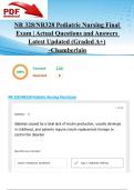 NR 328&sol;NR328 Pediatric Nursing Final Exam &vert; 134 Actual Questions and Answers Latest Updated 2025&sol;2026 &lpar;Graded A&plus;&rpar; -Chamberlain