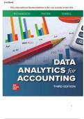 TEST BANK FOR ISE Data Analytics for Accounting 3rd Edition by Vernon Richardson Professor&comma; Katie L&period; Terrell &comma; Ryan A&period; Teeter&period;ISBN&colon;978-1265094454 COMPLETE GUIDE ALL CHAPTERS COVERED 100&percnt; VERIFIED A&plus; GRADE ASSURED&excl;&excl;&excl;&excl;&excl; NEW LSTEST UPDATE&excl;&excl;&excl;&excl;&excl;