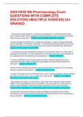 2025 HESI RN Pharmacology Exam QUESTIONS WITH COMPLETE SOLUTION&rpar; &lpar;MULTIPLE CHOICES&rpar; &lpar;A&plus; GRADED  