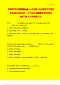PROFESSIONAL HOME INSPECTOR  EXAM NHIE &ndash; TREC QUESTIONS  WITH ANSWERS&period; 