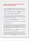 UHC Ethics & Compliance Exam Test Questions And  Answers Verified 100&percnt; Correct