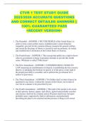 CTVR 1 TEST STUDY GUIDE  2025&sol;2026 ACCURATE QUESTIONS  AND CORRECT DETAILED ANSWERS &vert;&vert;  100&percnt; GUARANTEED PASS  <RECENT VERSION> 