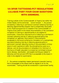 VA DPOR TATTOOING-PCT REGULATIONS  LILLIQUE PART FOUR EXAM QUESTIONS  WITH ANSWERS&period;