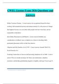 CWEL License Exam 2026 Questions and Answers