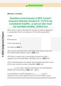 MH Exam 1 &lpar; Practice  Questions and Answers &lpar;100&percnt; Correct  Answers&rpar; Already Graded A&plus;