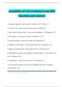 Assemblies of God Licensing Exam 2026 Questions and Answers