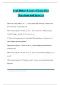 Utah Driver License Exam 2026 Questions and Answers