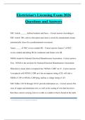 Electrician's Licensing Exam 2026 Questions and Answers