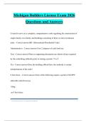 Michigan Builders License Exam 2026 Questions and Answers