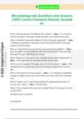 Microbiology lab Questions and Answers  &lpar;100&percnt; Correct Answers&rpar; Already Graded  A&plus;
