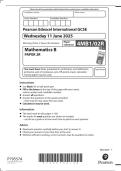 Pearson Edexcel International GCSE Mathematics B PAPER 2R &lpar; 4MB1&sol;02R &rpar; June 2025 &plus; Mark scheme