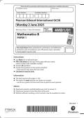 Pearson Edexcel International GCSE Mathematics B PAPER 1 &lpar; 4MB1&sol;01 &rpar; June 2025 &plus; Mark scheme