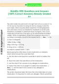 Mobility HESI Questions and Answers  &lpar;100&percnt; Correct Answers&rpar; Already Graded  A&plus; 