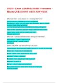 N3320 - Exam 1 &lpar;Holistic Health Assessment - Hixon&rpar; QUESTIONS WITH ANSWERS