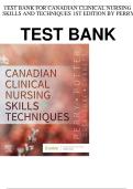 Test Bank For Canadian Clinical Nursing Skills And Technique&rsquo;s 1st Edition By Perry Patricia A&period; Potter&vert; All Chapters 1- 43&vert; Latest Edition 2025