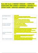 Nurs 356 Exam 2 NEWEST VERSION  &vert; COMPLETE  QUESTIONS AND CORRECT ANSWERS &vert; GRADED A&plus; &vert;  LATEST EXAM &vert; VERIFIED ANSWERS 2025-2026