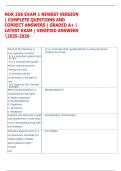 NUR 356 EXAM 1 NEWEST VERSION  &vert; COMPLETE QUESTIONS AND  CORRECT ANSWERS &vert; GRADED A&plus; &vert;  LATEST EXAM &vert; VERIFIED ANSWERS  2025-2026  