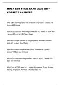 HOSA EMT FINAL EXAM 2026 WITH  CORRECT ANSWERS