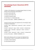 Parasitology Exam 2 Questions WITH ANSWERS