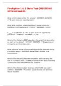 Firefighter 1 & 2 State Test QUESTIONS WITH ANSWERS