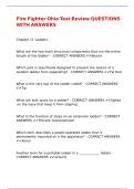 Fire Fighter Ohio Test Review QUESTIONS WITH ANSWERS